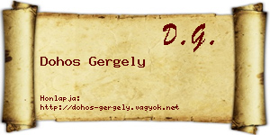 Dohos Gergely névjegykártya